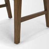 Mercana Reid Framed Brown Cane Cream Fabric Dining Chair