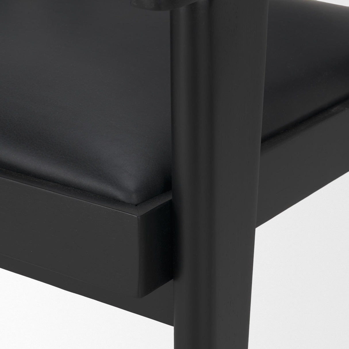 Mercana Reid Framed Black Cane Black Fabric Dining Armchair