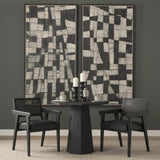 Mercana Reid Framed Black Cane Black Fabric Dining Armchair