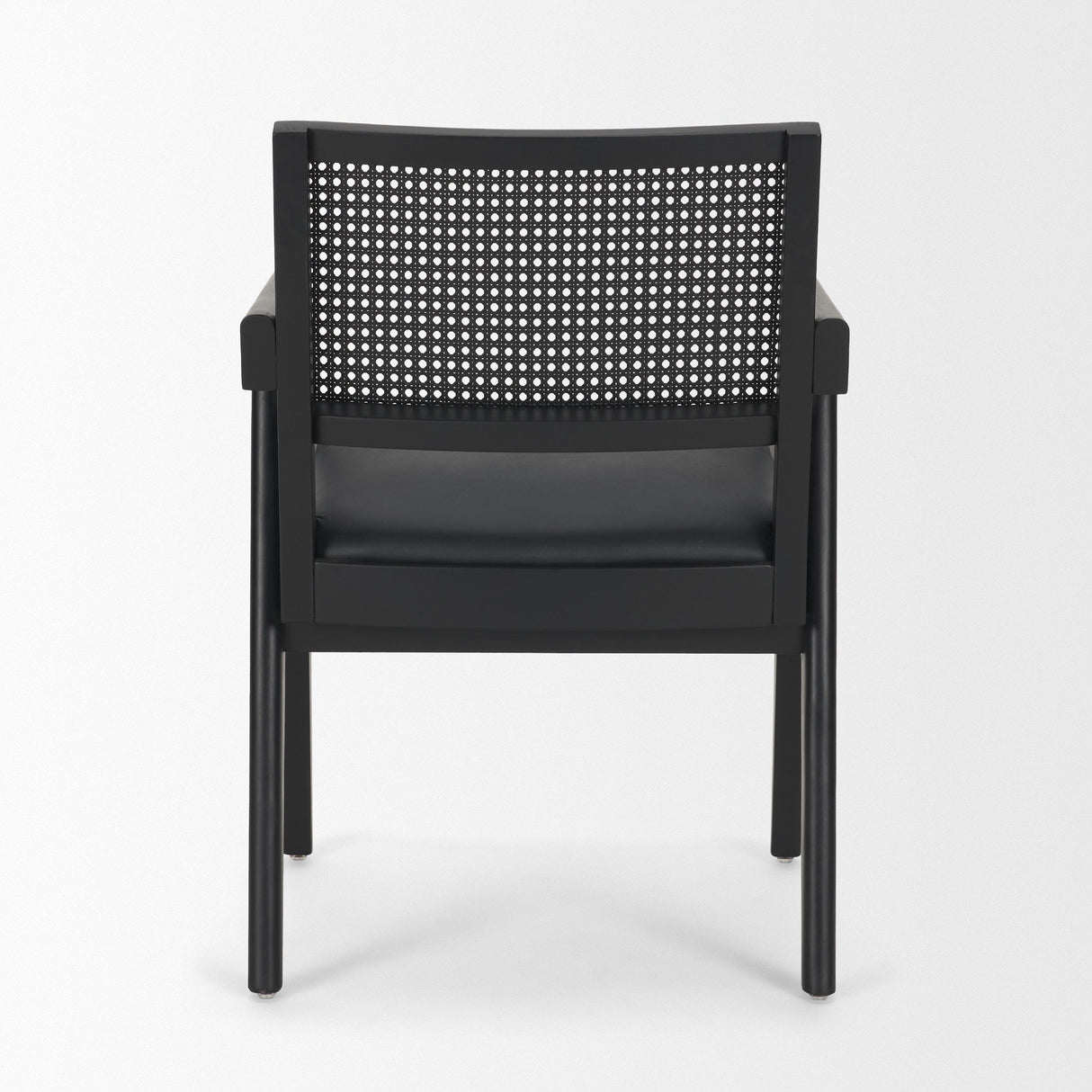 Mercana Reid Framed Black Cane Black Fabric Dining Armchair