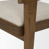 Mercana Reid Framed Brown Cane Cream Fabric Dining Armchair