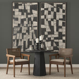 Mercana Reid Framed Brown Cane Cream Fabric Dining Armchair