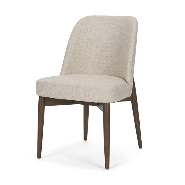 Mercana Abbie Curved Back Oatmeal Fabric Armless Dining Chair