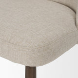 Mercana Abbie Curved Back Oatmeal Fabric Armless Dining Chair