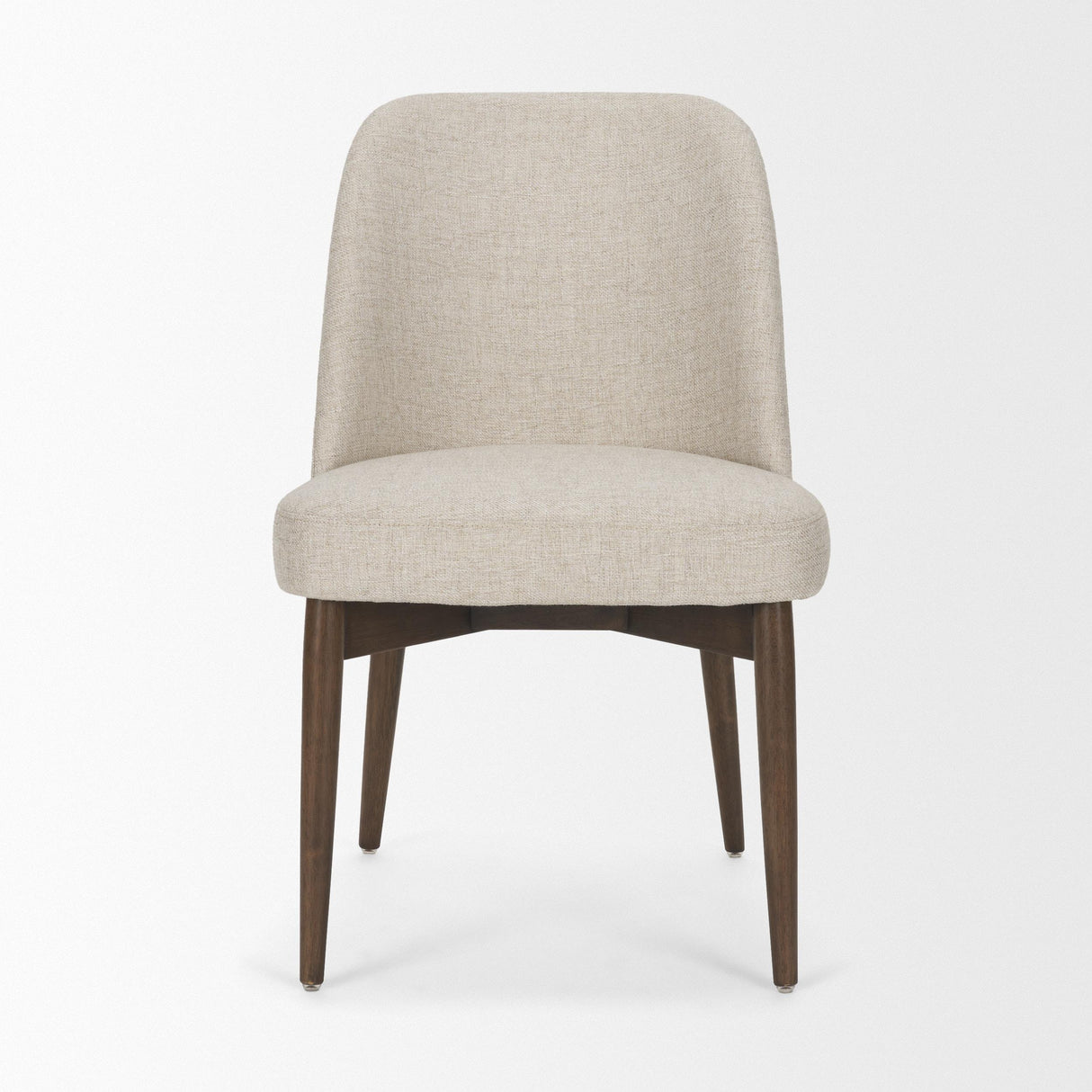 Mercana Abbie Curved Back Oatmeal Fabric Armless Dining Chair