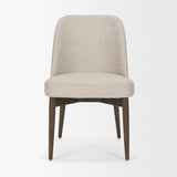 Mercana Abbie Curved Back Oatmeal Fabric Armless Dining Chair