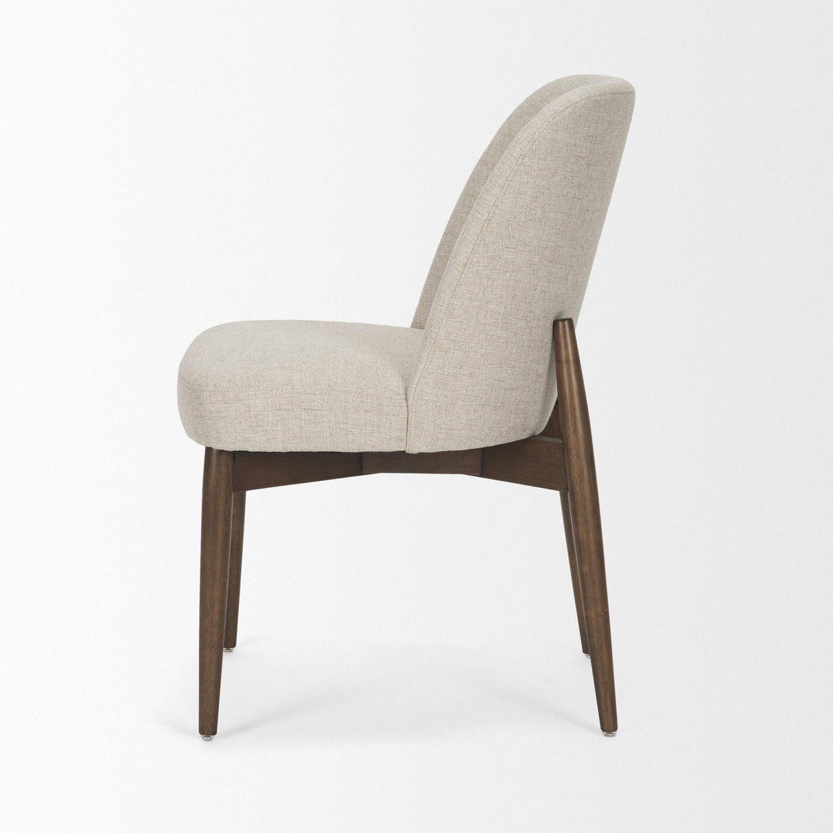 Mercana Abbie Curved Back Oatmeal Fabric Armless Dining Chair