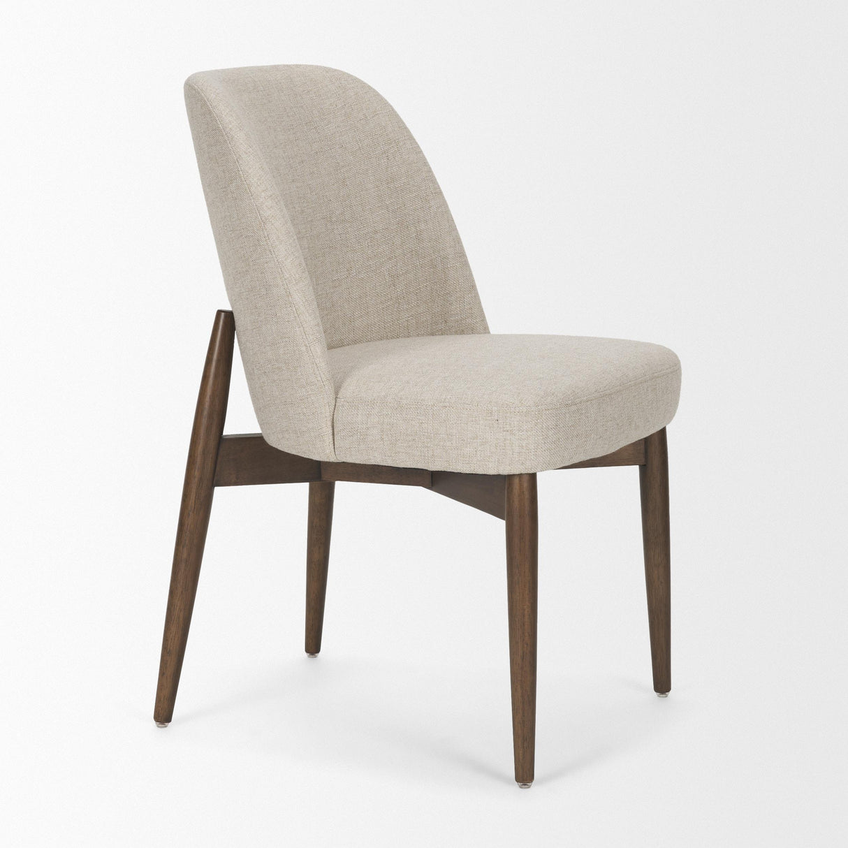 Mercana Abbie Curved Back Oatmeal Fabric Armless Dining Chair