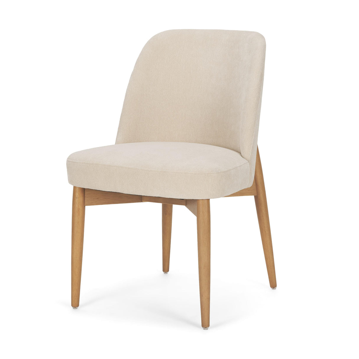 Mercana Abbie Curved Back Oatmeal Fabric Dining Side Chair