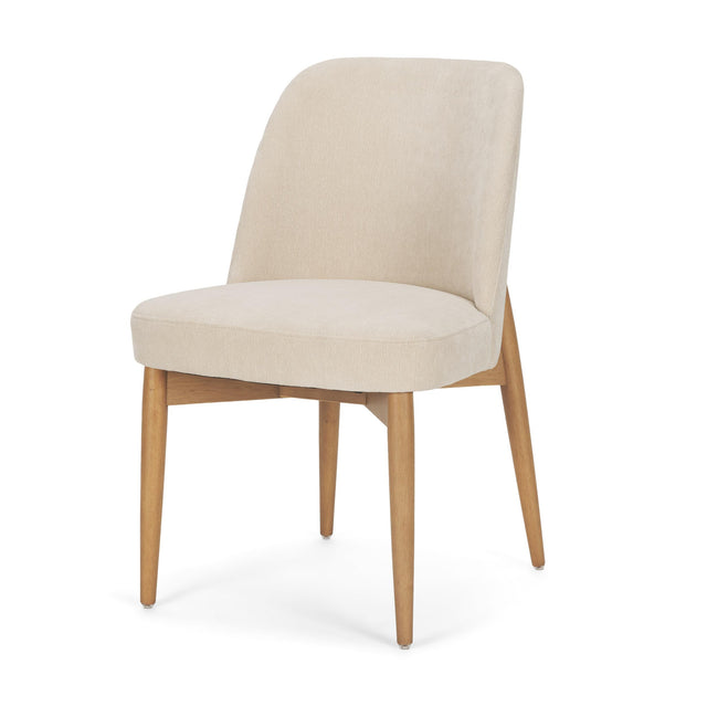 Mercana Abbie Curved Back Oatmeal Fabric Dining Side Chair