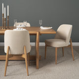 Mercana Abbie Curved Back Oatmeal Fabric Dining Side Chair