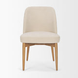Mercana Abbie Curved Back Oatmeal Fabric Dining Side Chair