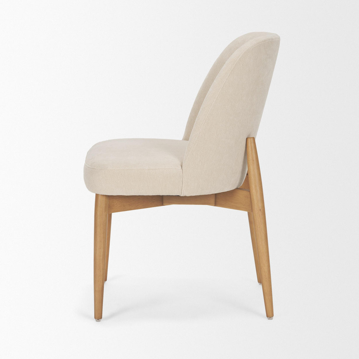 Mercana Abbie Curved Back Oatmeal Fabric Dining Side Chair