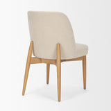 Mercana Abbie Curved Back Oatmeal Fabric Dining Side Chair