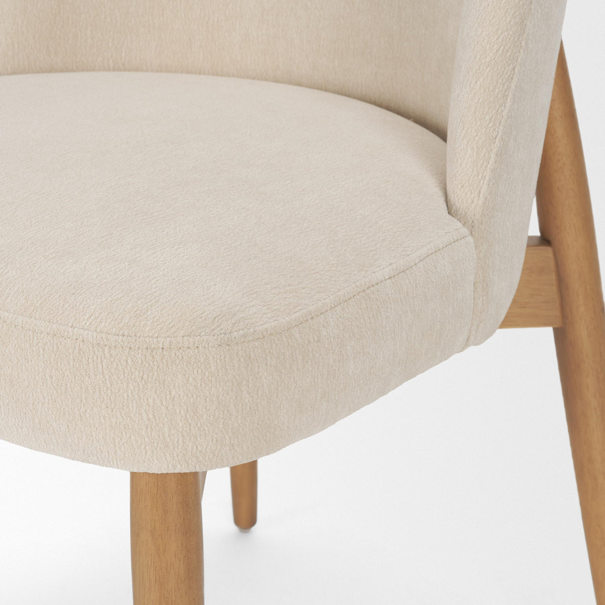 Mercana Abbie Curved Back Oatmeal Fabric Dining Side Chair