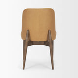 Mercana Abbie Slope Curved Back Tan Leather Dining Side Chair