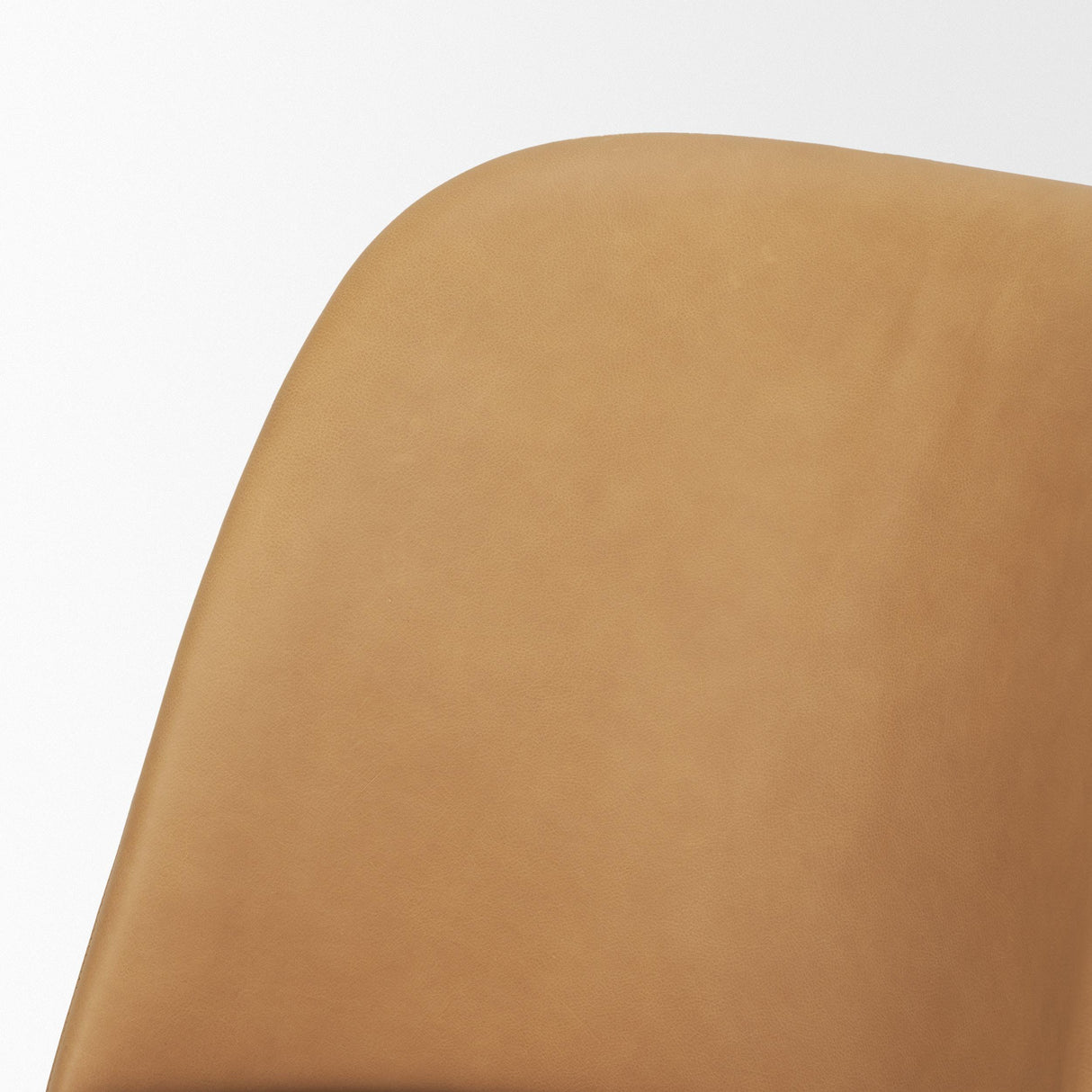 Mercana Abbie Slope Curved Back Tan Leather Dining Side Chair