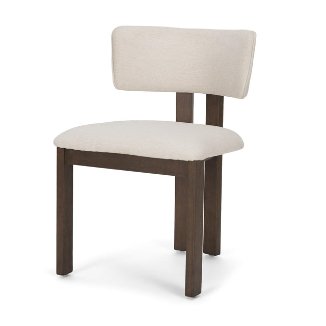 Mercana Soho Curved Open Back Cream Chenille Tripod Frame Dining Chair