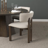 Mercana Soho Curved Open Back Cream Chenille Tripod Frame Dining Chair