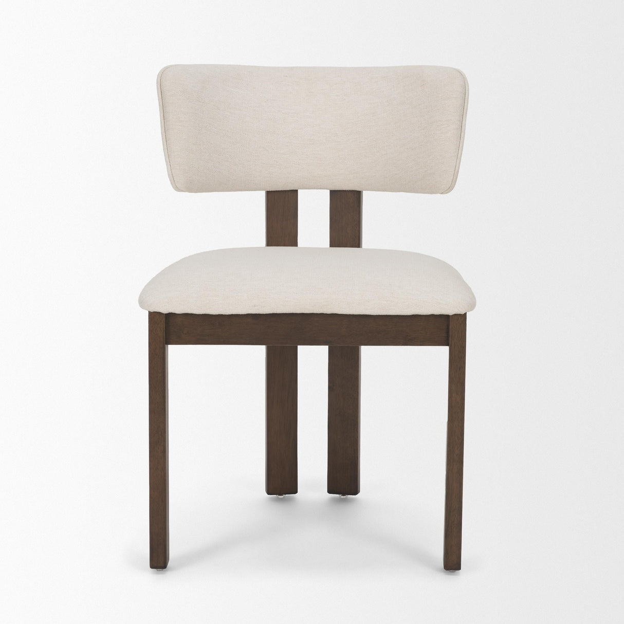 Mercana Soho Curved Open Back Cream Chenille Tripod Frame Dining Chair