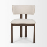 Mercana Soho Curved Open Back Cream Chenille Tripod Frame Dining Chair