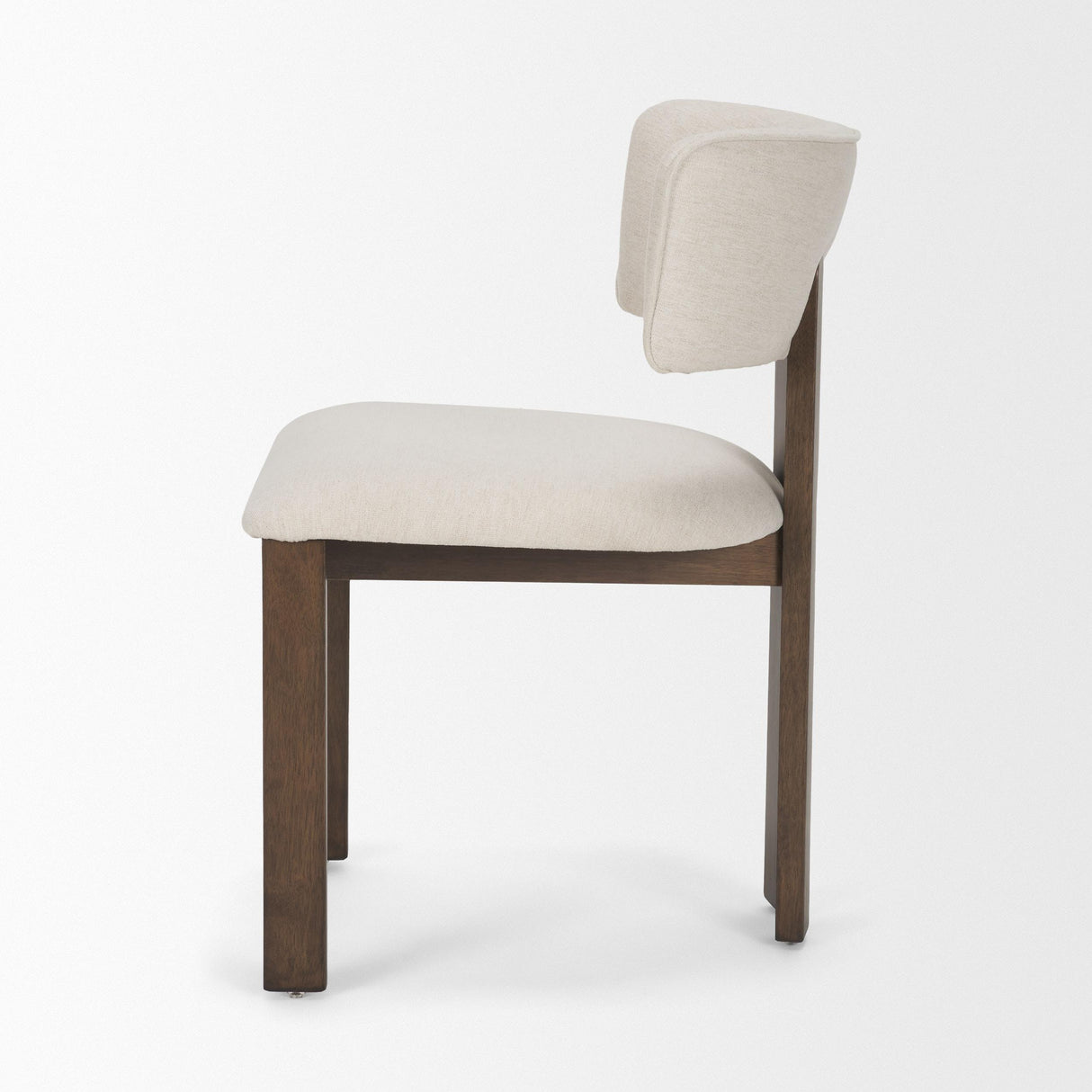 Mercana Soho Curved Open Back Cream Chenille Tripod Frame Dining Chair