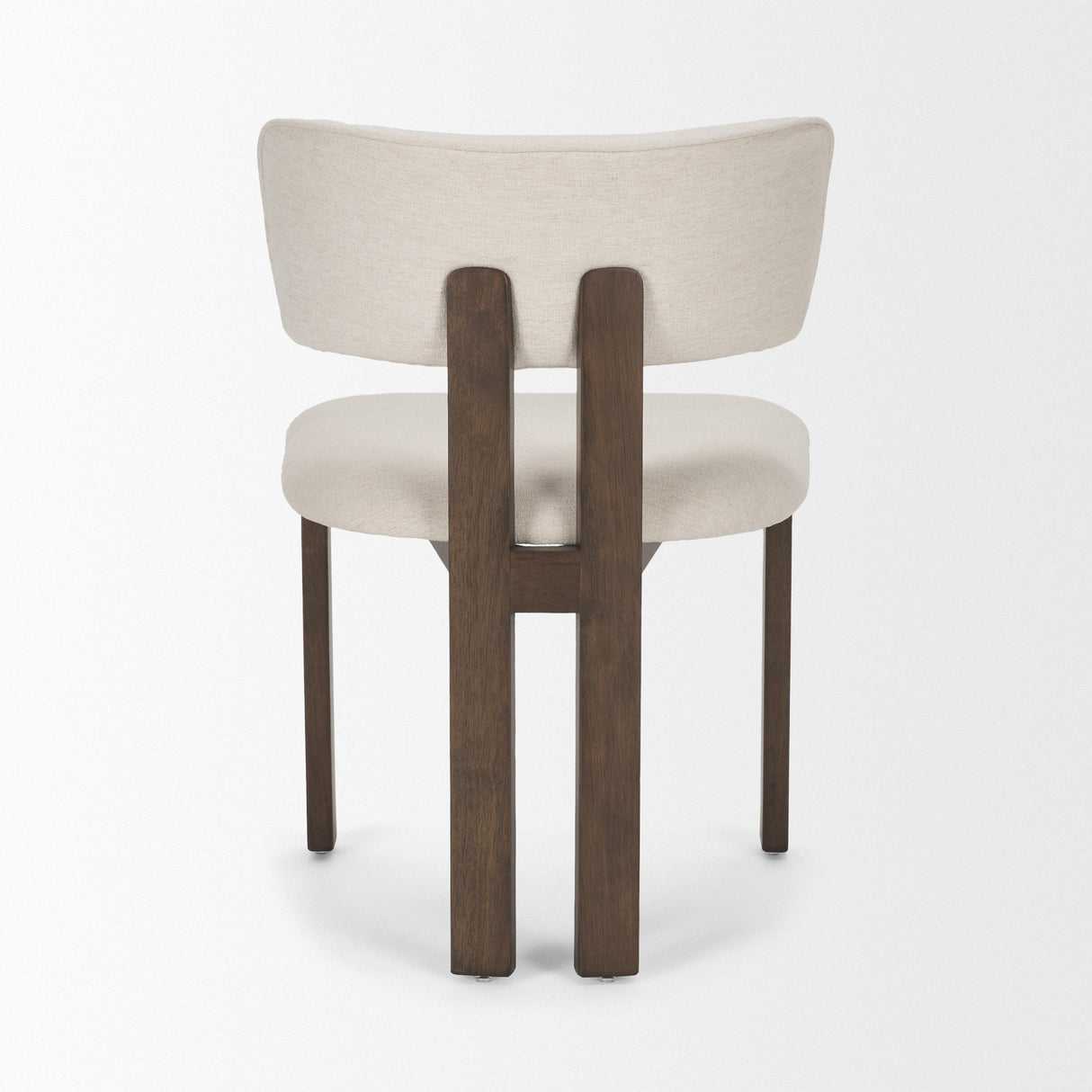 Mercana Soho Curved Open Back Cream Chenille Tripod Frame Dining Chair