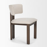 Mercana Soho Curved Open Back Cream Chenille Tripod Frame Dining Chair
