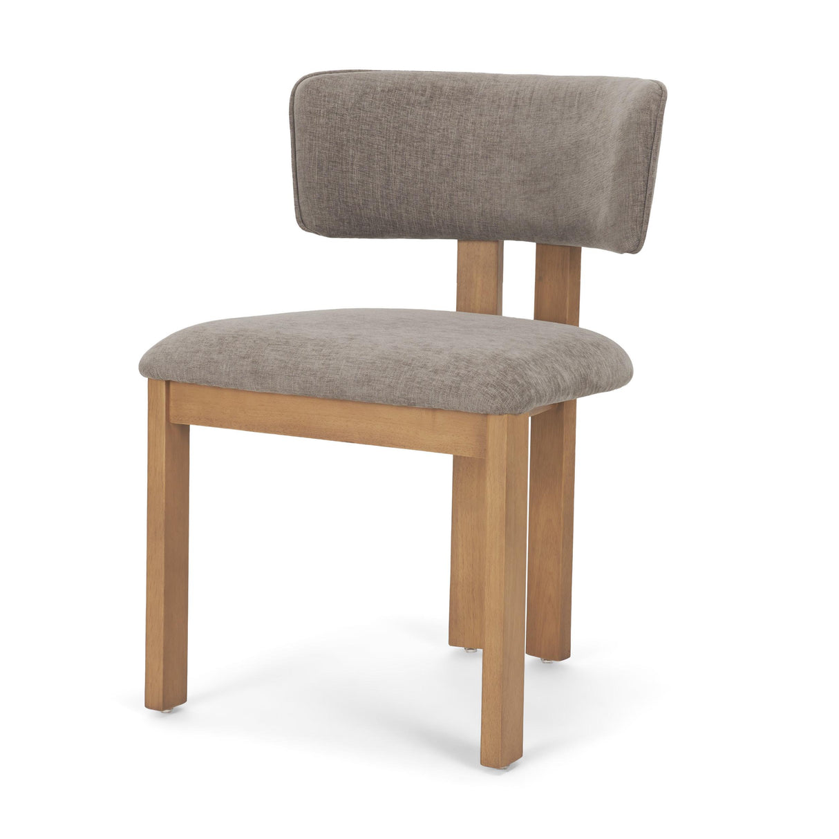 Mercana Soho Curved Open Back Gray Chenille Tripod Frame Dining Side Chair