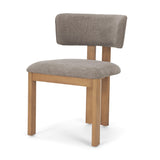Mercana Soho Curved Open Back Gray Chenille Tripod Frame Dining Side Chair