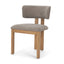 Mercana Soho Curved Open Back Gray Chenille Tripod Frame Dining Side Chair