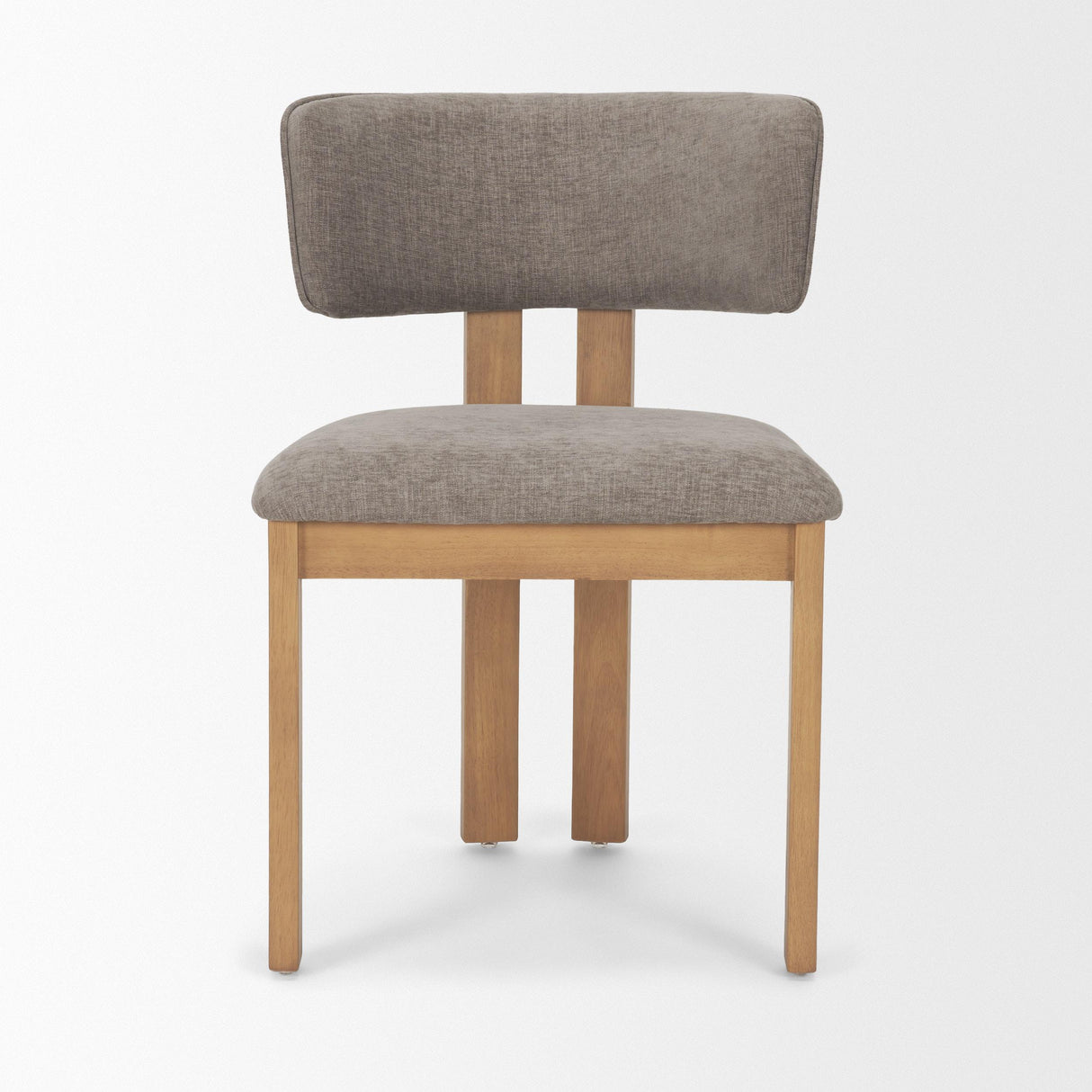 Mercana Soho Curved Open Back Gray Chenille Tripod Frame Dining Side Chair