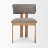 Mercana Soho Curved Open Back Gray Chenille Tripod Frame Dining Side Chair