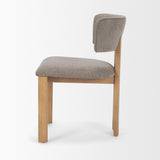 Mercana Soho Curved Open Back Gray Chenille Tripod Frame Dining Side Chair