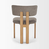 Mercana Soho Curved Open Back Gray Chenille Tripod Frame Dining Side Chair