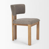 Mercana Soho Curved Open Back Gray Chenille Tripod Frame Dining Side Chair