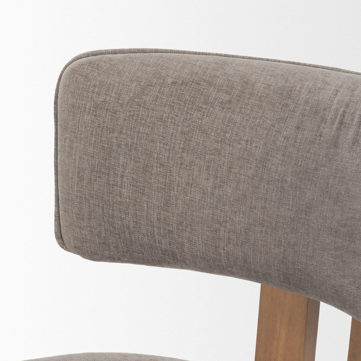 Mercana Soho Curved Open Back Gray Chenille Tripod Frame Dining Side Chair