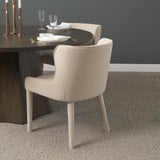 Mercana Nolan Slope Cream Chenille Dining Chair