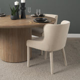 Mercana Nolan Slope Cream Chenille Dining Chair
