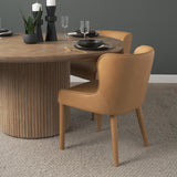 Mercana Nolan Slope Tan Leather Dining Chair