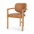 Mercana Carlisle Curved Back Tan Leather Tripod Frame Dining Armchair