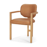 Mercana Carlisle Curved Back Tan Leather Tripod Frame Dining Armchair
