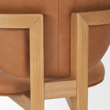 Mercana Carlisle Curved Back Tan Leather Tripod Frame Dining Armchair