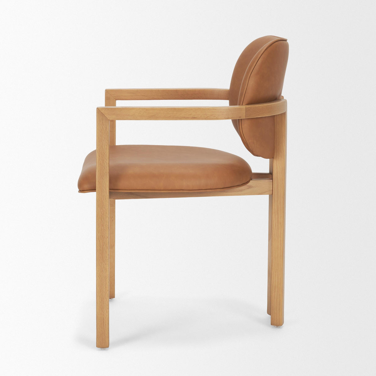 Mercana Carlisle Curved Back Tan Leather Tripod Frame Dining Armchair