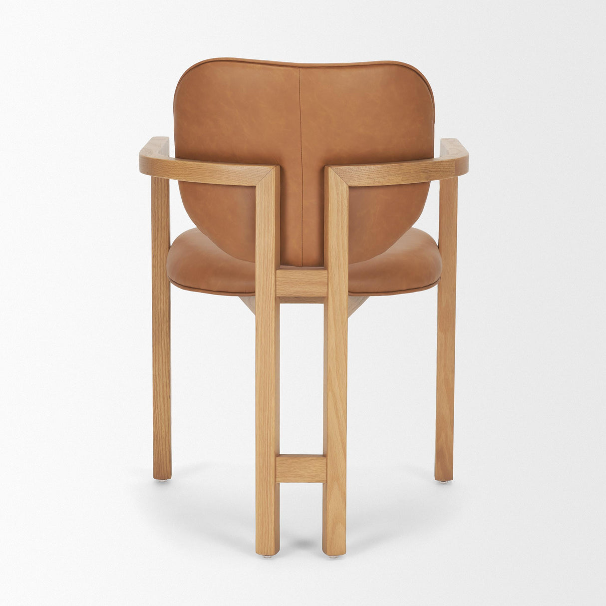 Mercana Carlisle Curved Back Tan Leather Tripod Frame Dining Armchair