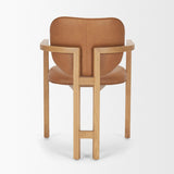 Mercana Carlisle Curved Back Tan Leather Tripod Frame Dining Armchair