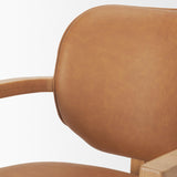 Mercana Carlisle Curved Back Tan Leather Tripod Frame Dining Armchair