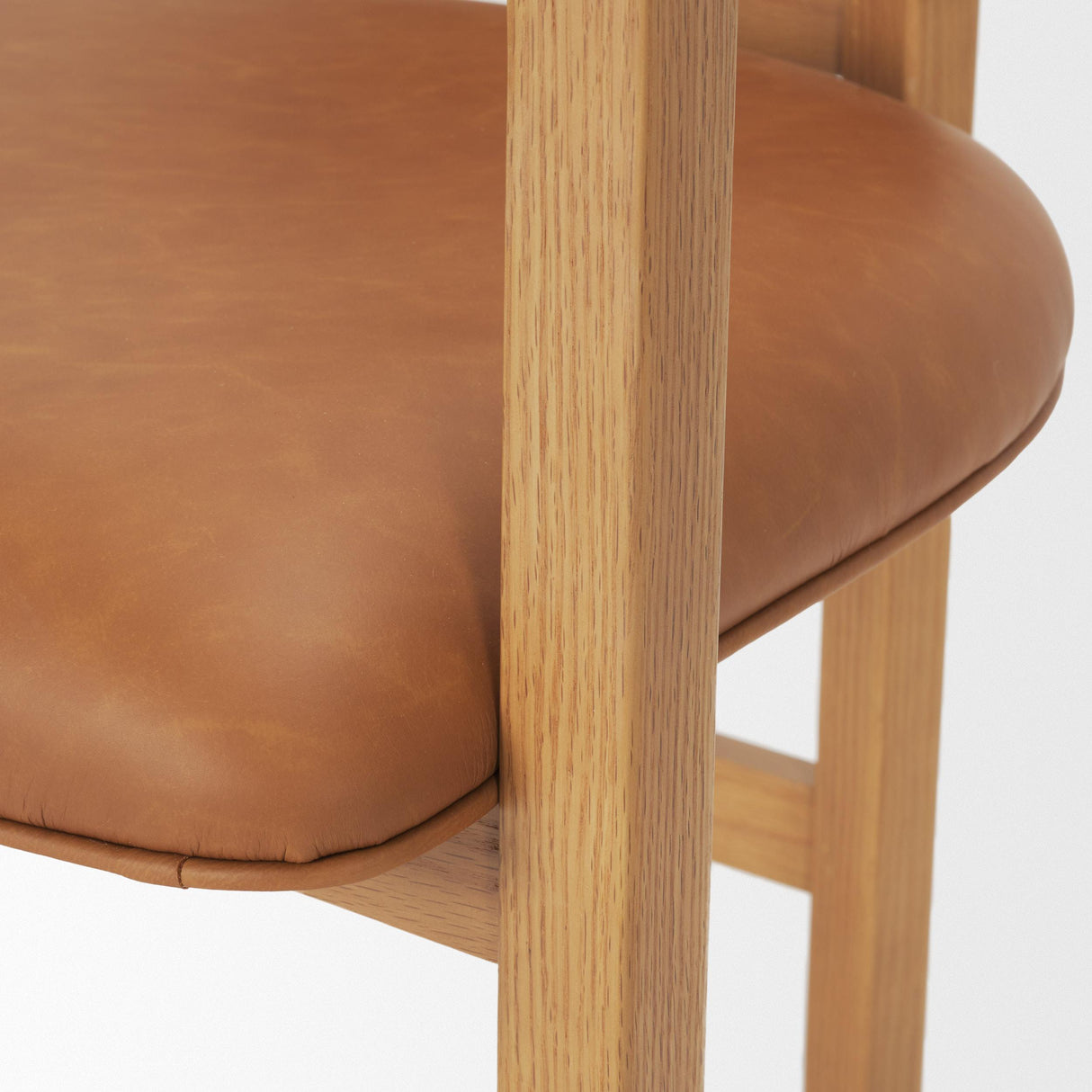 Mercana Carlisle Curved Back Tan Leather Tripod Frame Dining Armchair