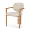 Mercana Carlisle Curved Back Cream Chenille Tripod Frame Dining Armchair