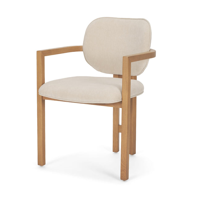 Mercana Carlisle Curved Back Cream Chenille Tripod Frame Dining Armchair